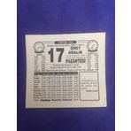17 Aralik 2001 Takvim Yapragi - Nostalji Koleksiyonluk Takvim Yapragi B
