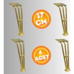 17 cm Metal Boncuklu Koltuk Ayağı Mobilya Ayağı Ünite Ayağı Konsol Ayağı Puf Berjer Ayağı (4ADET) - Gold
