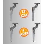 17 cm Metal Zirve Ayak Koltuk Ayağı Mobilya Ayağı Ünite Ayağı Konsol Ayağı Puf Berjer Ayağı ( 4 Adet ) - Krom