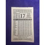 17 Ekim 2001 Takvim Yapragi - Nostalji Koleksiyonluk Takvim Yapragi