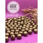 17 mm Ahşap Boncuk (50 Gram 30 Adet) Dar Delik Çapı 4 mm Makrome Çanta Bileklik Takı Renkli - Altın Sarı