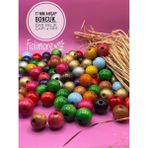 17 mm Ahşap Boncuk (50 Gram 30 Adet) Dar Delik Çapı 4 mm Makrome Çanta Bileklik Takı Renkli - Karışık Renk