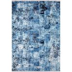 170x240 cm Yaroslavl Mavi Modern Yün El Dokuma Modern Geometrik Etnik Eskitme Desenli Boho Oturma Odası Salon Yolluk Koridor Mutfak Halısı