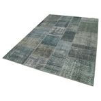 170x242 cm Kırk Yama Yeşil Yama Pamuklu Yün El Dokuma Modern Geometrik Etnik Eskitme Desenli Boho Oturma Odası Salon Yolluk Koridor Mutfak Halısı