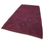 170x330 cm Geometrik Kilim Pembe Geometrik Yün El Dokuma Modern Geometrik Etnik Eskitme Desenli Boho Oturma Odası Salon Yolluk Koridor Mutfak Halısı