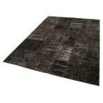 171x237 cm Kırk Yama Kahverengi Kırk Yama Pamuklu Yün El Dokuma Modern Geometrik Etnik Eskitme Desenli Boho Oturma Odası Salon Yolluk Koridor Mutfak Halısı