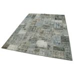 171x238 cm Kırk Yama Yeşil Yama Pamuklu Yün El Dokuma Modern Geometrik Etnik Eskitme Desenli Boho Oturma Odası Salon Yolluk Koridor Mutfak Halısı
