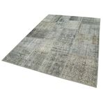171x239 cm Kırk Yama Gri Yama Pamuklu Yün El Dokuma Modern Geometrik Etnik Eskitme Desenli Boho Oturma Odası Salon Yolluk Koridor Mutfak Halısı