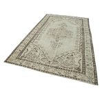 171x278 cm Vintage Bej Vintage Yün El Dokuma Modern Geometrik Etnik Eskitme Desenli Boho Oturma Odası Salon Yolluk Koridor Mutfak Halısı