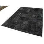 172x242 cm Kırk Yama Siyah Yama Pamuklu Yün El Dokuma Modern Geometrik Etnik Eskitme Desenli Boho Oturma Odası Salon Yolluk Koridor Mutfak Halısı