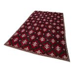 172x306 cm Kareli Kilim Kırmızı Kareli Yün El Dokuma Modern Geometrik Etnik Eskitme Desenli Boho Oturma Odası Salon Yolluk Koridor Mutfak Halısı