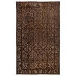 173x279 cm Mora Kahverengi Vintage Yün El Dokuma Modern Geometrik Etnik Eskitme Desenli Boho Oturma Odası Salon Yolluk Koridor Mutfak Halısı