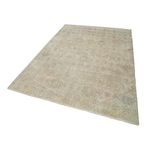 174x260 cm Kareli Kilim Bej Kareli Yün El Dokuma Modern Geometrik Etnik Eskitme Desenli Boho Oturma Odası Salon Yolluk Koridor Mutfak Halısı