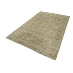 174x275 cm Kareli Kilim Bej Kareli Yün El Dokuma Modern Geometrik Etnik Eskitme Desenli Boho Oturma Odası Salon Yolluk Koridor Mutfak Halısı