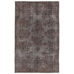 174x280 cm Atina Gri Vintage Yün El Dokuma Modern Geometrik Etnik Eskitme Desenli Boho Oturma Odası Salon Yolluk Koridor Mutfak Halısı