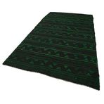 174x332 cm Geometrik Kilim Yeşil Geometrik Yün El Dokuma Modern Geometrik Etnik Eskitme Desenli Boho Oturma Odası Salon Yolluk Koridor Mutfak Halısı