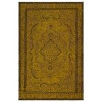 175x258 cm Atina Sarı Vintage Yün El Dokuma Modern Geometrik Etnik Eskitme Desenli Boho Oturma Odası Salon Yolluk Koridor Mutfak Halısı
