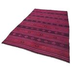175x275 cm Geometrik Kilim Pembe Geometrik Yün El Dokuma Modern Geometrik Etnik Eskitme Desenli Boho Oturma Odası Salon Yolluk Koridor Mutfak Halısı