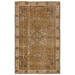 175x280 cm Atina Kahverengi Vintage Yün El Dokuma Modern Geometrik Etnik Eskitme Desenli Boho Oturma Odası Salon Yolluk Koridor Mutfak Halısı