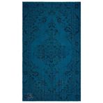 175x300 cm Atina Turkuaz Vintage Yün El Dokuma Modern Geometrik Etnik Eskitme Desenli Boho Oturma Odası Salon Yolluk Koridor Mutfak Halısı