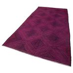 175x355 cm Geometrik Kilim Pembe Geometrik Yün El Dokuma Modern Geometrik Etnik Eskitme Desenli Boho Oturma Odası Salon Yolluk Koridor Mutfak Halısı
