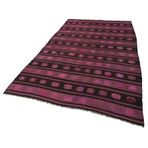 176x315 cm Geometrik Kilim Pembe Geometrik Yün El Dokuma Modern Geometrik Etnik Eskitme Desenli Boho Oturma Odası Salon Yolluk Koridor Mutfak Halısı