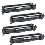 17A CF217A Çipli Muadil Toner, 4'lü Set, Siyah, HP LaserJet Pro M102a M102w MFP M130a M130nw M130fn M130fw ile Uyumlu, 4x1.600 Sayfa
