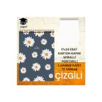 17X24 CM ÇİZGİLİ 72 YAPRAK ÜSTTEN AÇILIR KARTON KAPAK TELLİ DEFTER BEYAZ SAYFA 1.HAMUR KAĞIT PERFORE