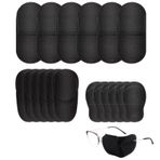 18 adet gözlük göz yaması, 3 boyut ve stil gözlük için göz yaması yeniden kullanılabilir göz yamaları çok fonksiyonlu göz yamaları tembel göz yamaları çocuklar yetişkinler için (Siyah)