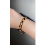 18 Ayar Altın Kaplama Swarovski Taşlı Zincir Bileklik