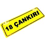18 ÇANKIRI Yazılı Sarı Dekor Plaka Sök Tak Pratik yeni nesil