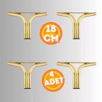18 Cm Metal Magnolia Koltuk Ayağı Mobilya Ayağı Ünite Ayağı Konsol Ayağı Puf Berjer Ayağı (4 Adet)