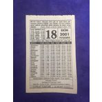 18 Ekim 2001 Takvim Yapragi - Nostalji Koleksiyonluk Takvim Yapragi
