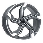 18 inç 5x112 A3 A4 Octavia Golf Jetta Passat Caddy Uyumlu Gun Metal Elmas Kesim Jant Modeli (4 Adet)