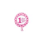 18 Inc Yuvarlak 1 Yaş Pembe Folyo Balon