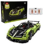 1:8 Pagani Huayra BC Yeşil USB Şarjlı Uzaktan Kumandalı Model Araba Yapım Seti 2902 Parça