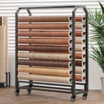18 Rulo Metal Araba Vinil Tutucu - Araba Cam Filmi, Duvar Kağıdı ve Kumaş için Ayarlanabilir Depolama Rafı - Asma Çubuklu Çok Yönlü El İşi Standı (160 cm, 18 Çubuk)