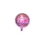 18'' Yuvarlak Pembe Prenses Taç Folyo Balon