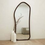 180 x 80 cm Asimetrik Doğal Ahşap Çerçeveli Dekoratif Boy Aynası - Özel Tasarım 1