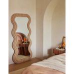 180 x 90 cm Dalgalı Doğal Ahşap Boy Aynası - Kıvrımlı Ağaç Ayna