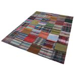 180x240 cm Kırk Yama Gri Yama Pamuklu Yün El Dokuma Modern Geometrik Etnik Eskitme Desenli Boho Oturma Odası Salon Yolluk Koridor Mutfak Halısı
