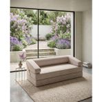 180X90 cm Yatak Olabilen Modüler Sünger Koltuk | Hareketli Sırt Dayamalı | Çıkarılabilir & Yıkanabilir Kılıf | Fitilli Kadife - Krem