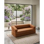 180X90 cm Yatak Olabilen Modüler Sünger Koltuk | Hareketli Sırt Dayamalı | Çıkarılabilir & Yıkanabilir Kılıf | Fitilli Kadife - Turuncu