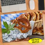 1817 Hasır Piknik Sepetinde Simit Yiyecek 240 Parça Puzzle Yapboz