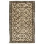 182x306 cm Atina Bej Vintage Yün El Dokuma Modern Geometrik Etnik Eskitme Desenli Boho Oturma Odası Salon Yolluk Koridor Mutfak Halısı