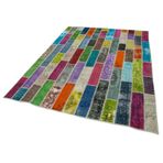 183x246 cm Kırk Yama Gri Yama Pamuklu Yün El Dokuma Modern Geometrik Etnik Eskitme Desenli Boho Oturma Odası Salon Yolluk Koridor Mutfak Halısı