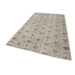 183x308 cm Kareli Kilim Bej Kareli Yün El Dokuma Modern Geometrik Etnik Eskitme Desenli Boho Oturma Odası Salon Yolluk Koridor Mutfak Halısı