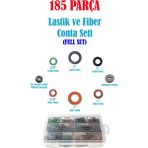 185 Parça Lastik ve Klingrit Fiber Conta Full Seti - Siyah