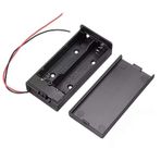 18650 2li Pil Kutusu On/Off Anahtar 15cm Kablolu 2 Adet Seri Lityum Lion DC 7.4V Kapaklı Batarya Yuvası Mobil Powerbank Pil Tutucu Açma Kapama Düğmesi