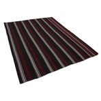 186x248 cm Çizgili Kilim Kahverengi Çizgili Yün El Dokuma Modern Geometrik Etnik Eskitme Desenli Boho Oturma Odası Salon Yolluk Koridor Mutfak Halısı